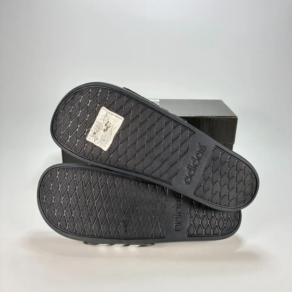 adidas Adilette Legend Black White Comfort Slides Sandals 1955441 Men's Size 12